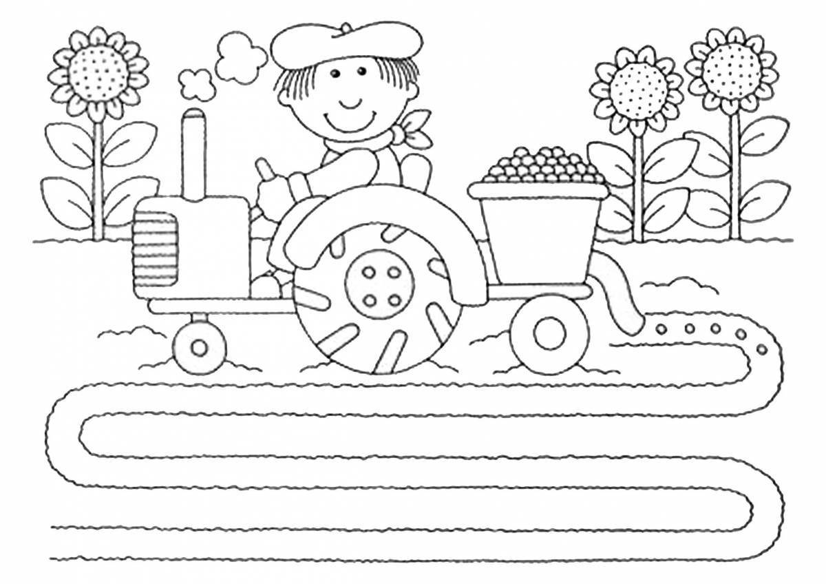Fat track coloring page