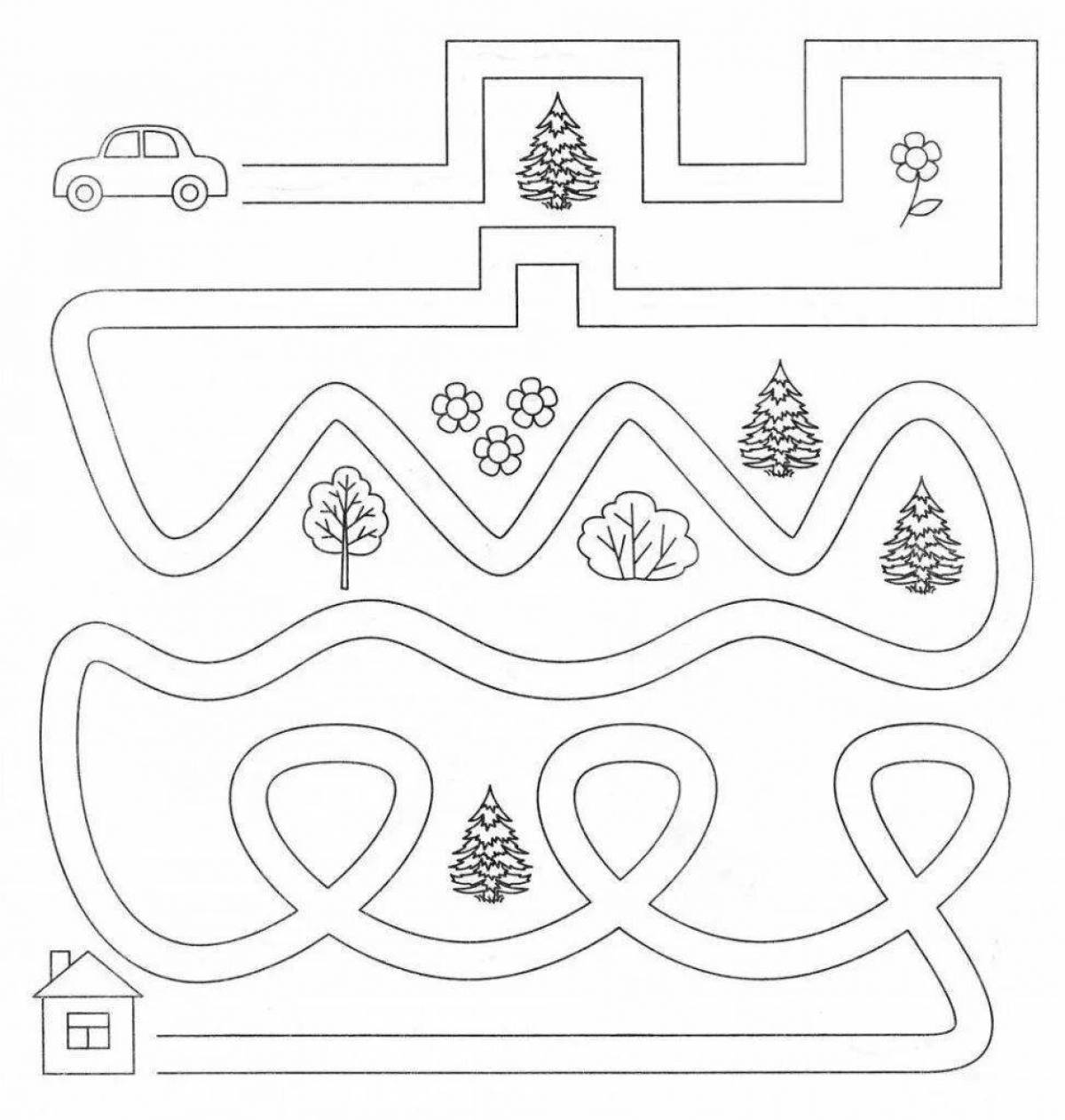 Magic path coloring page