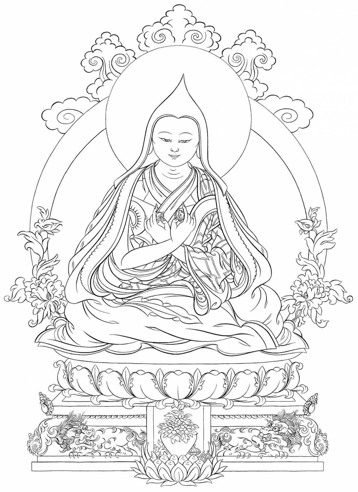 Great buddha coloring page