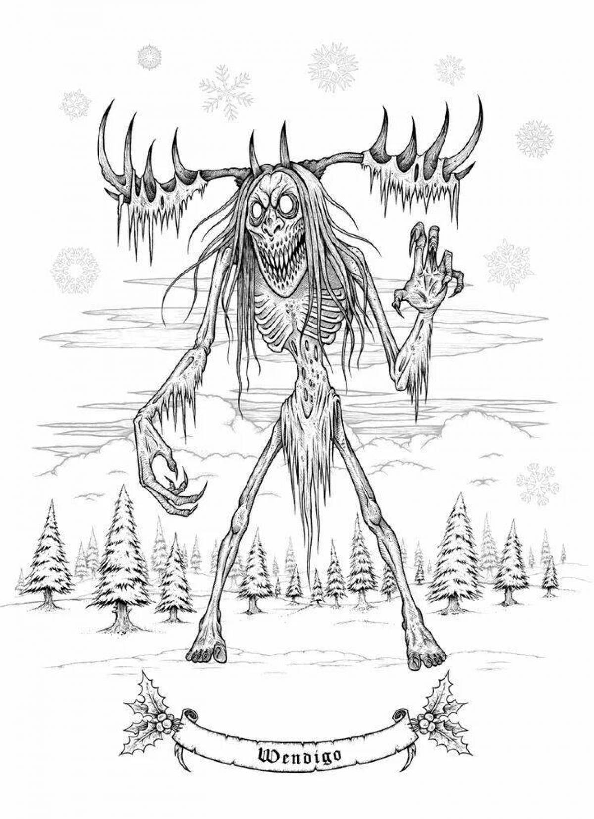 Krampus holiday coloring page