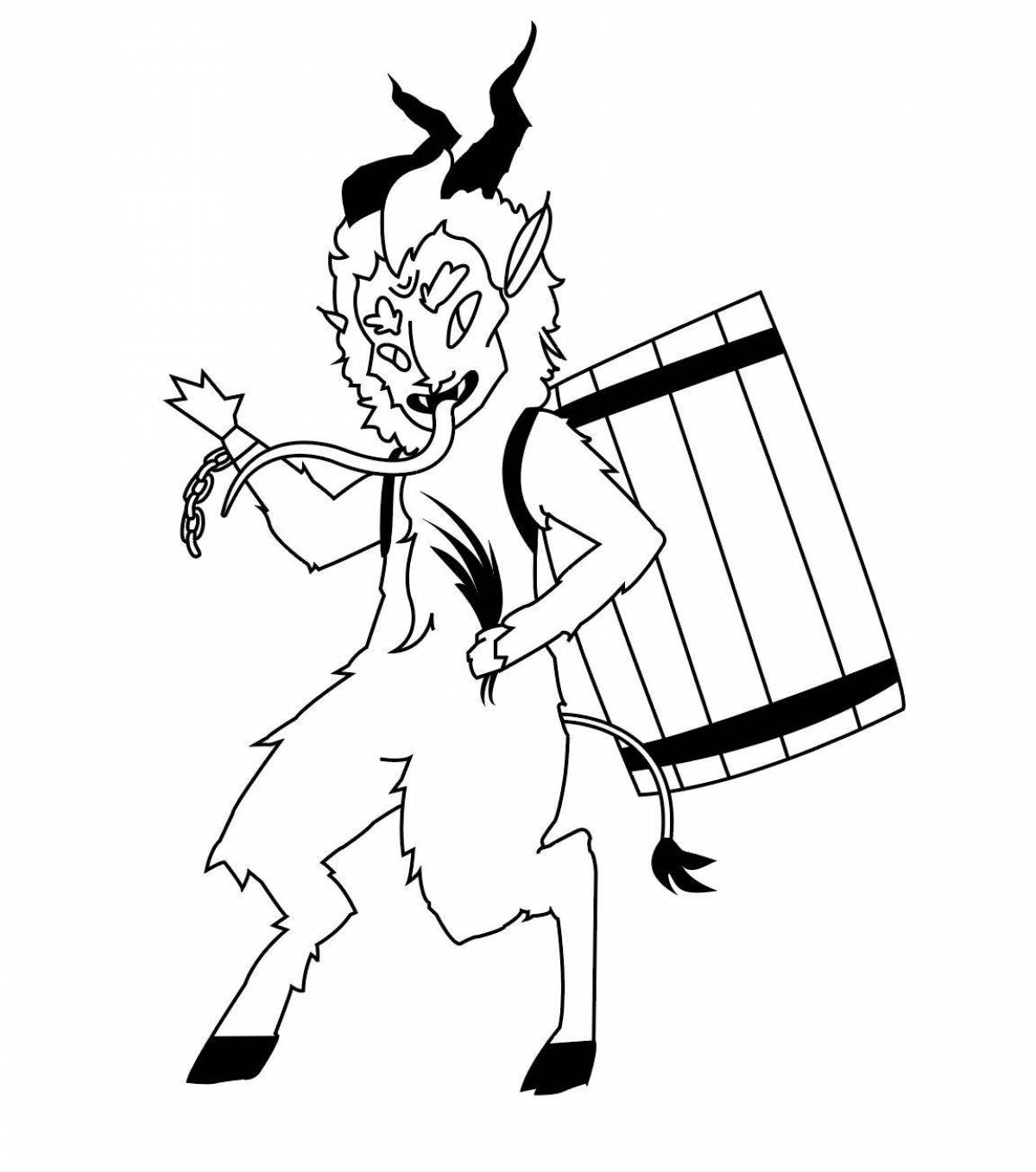 Sinister Krampus coloring page