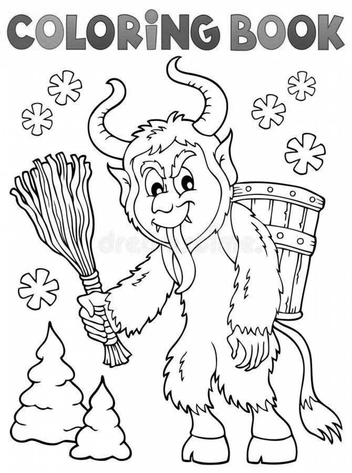 Coloring page unattractive krampus