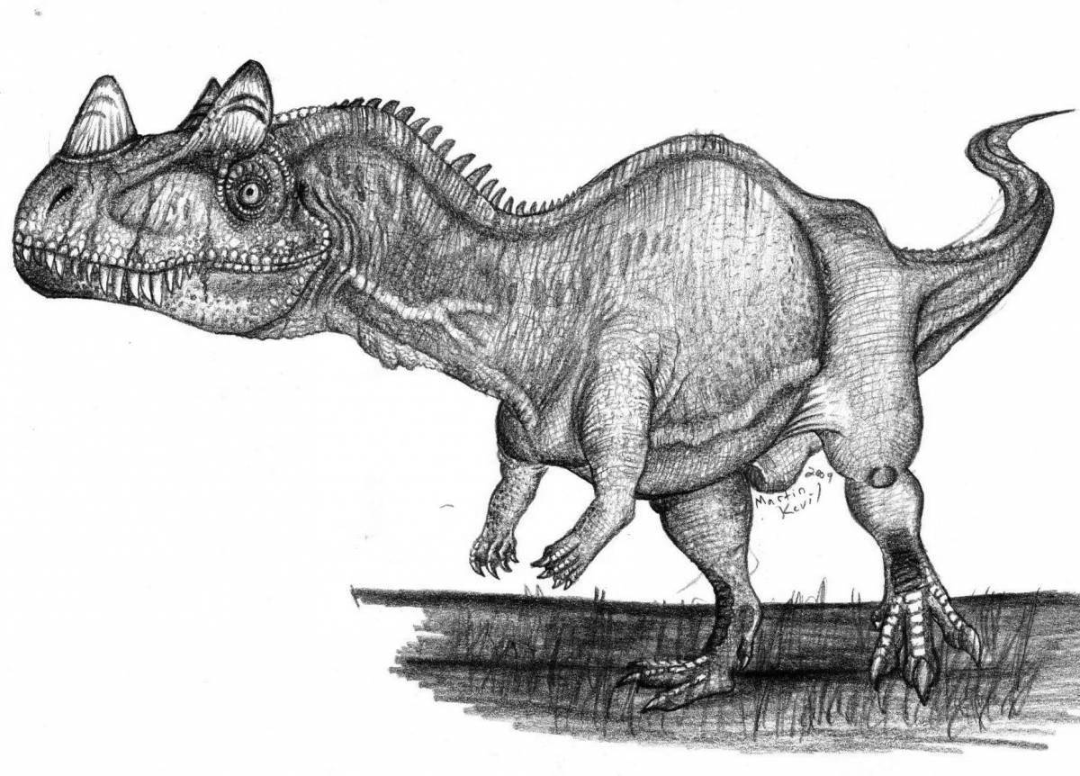 Coloring book striking ceratosaurus