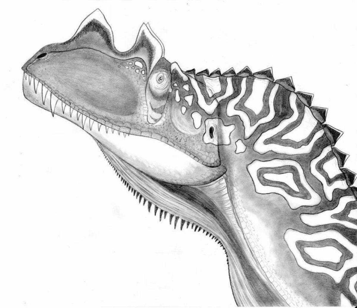 Восхитительная страница раскраски цератозавра