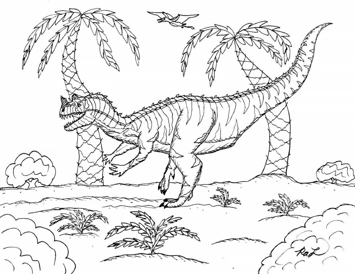 Забавный цератозавр раскраска