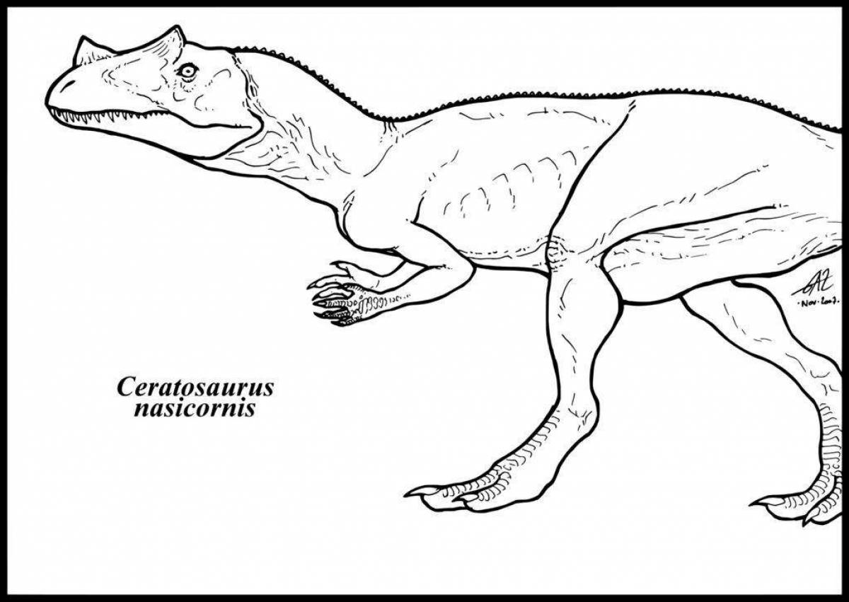 Юмористическая раскраска цератозавр
