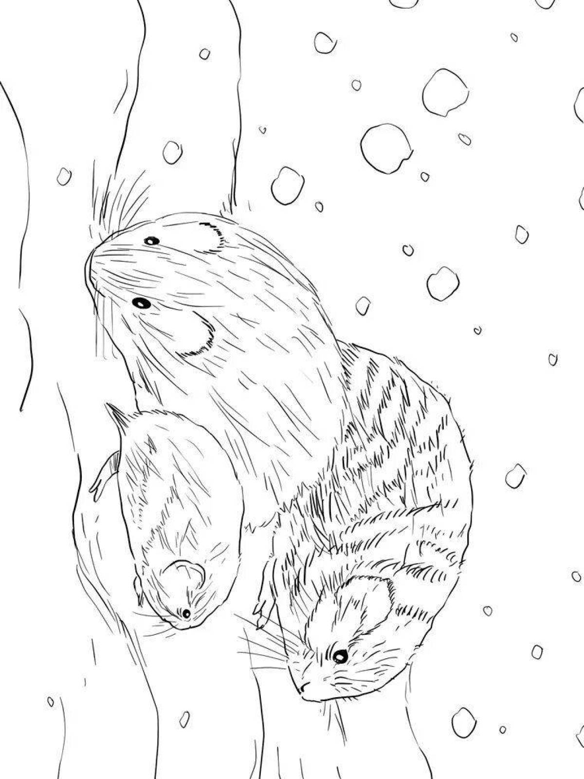 Colorful lemming coloring page