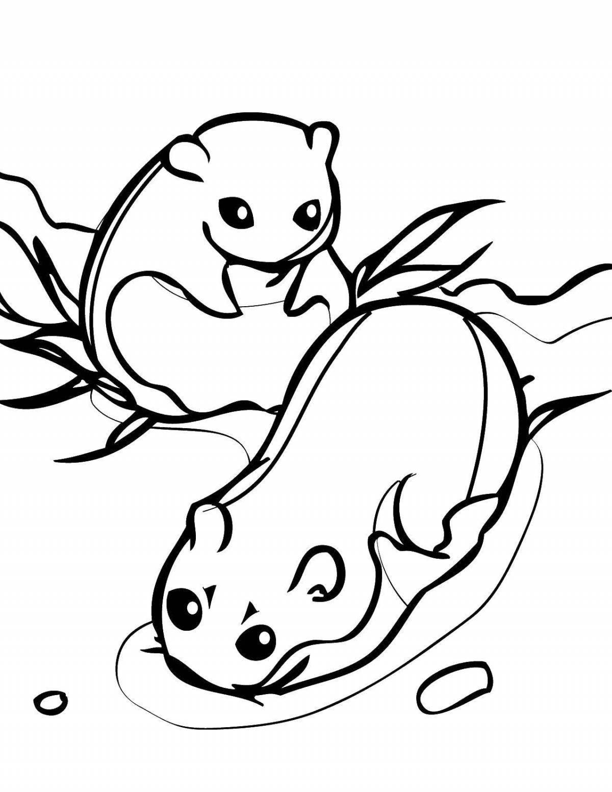 Adorable lemming coloring page