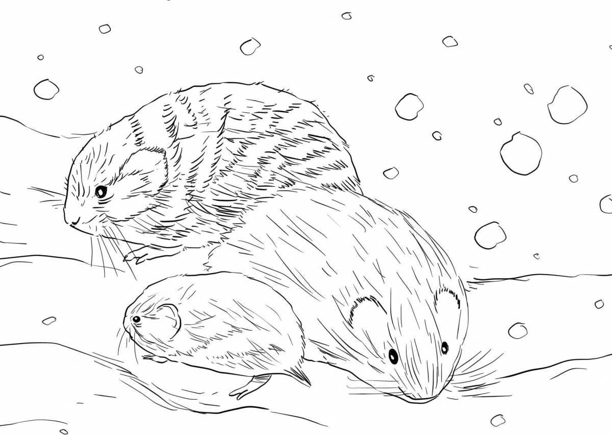 Courageous lemming coloring page