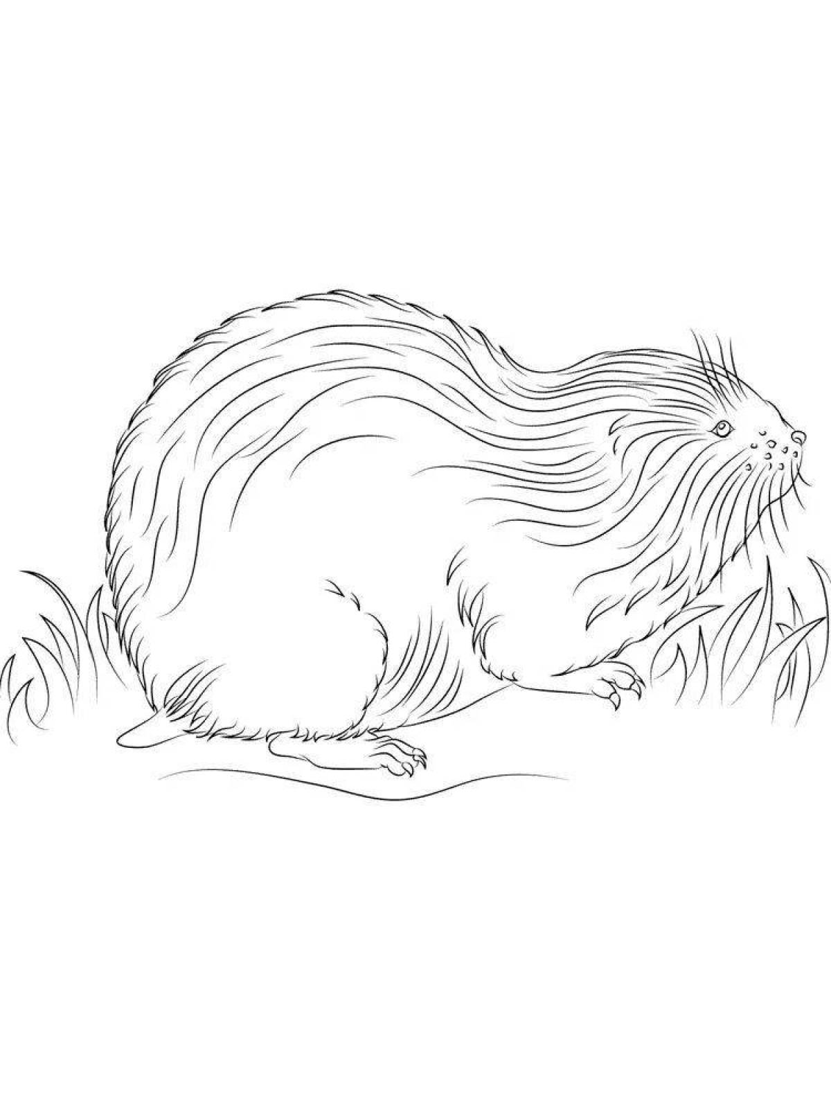 Coloring page energetic lemming