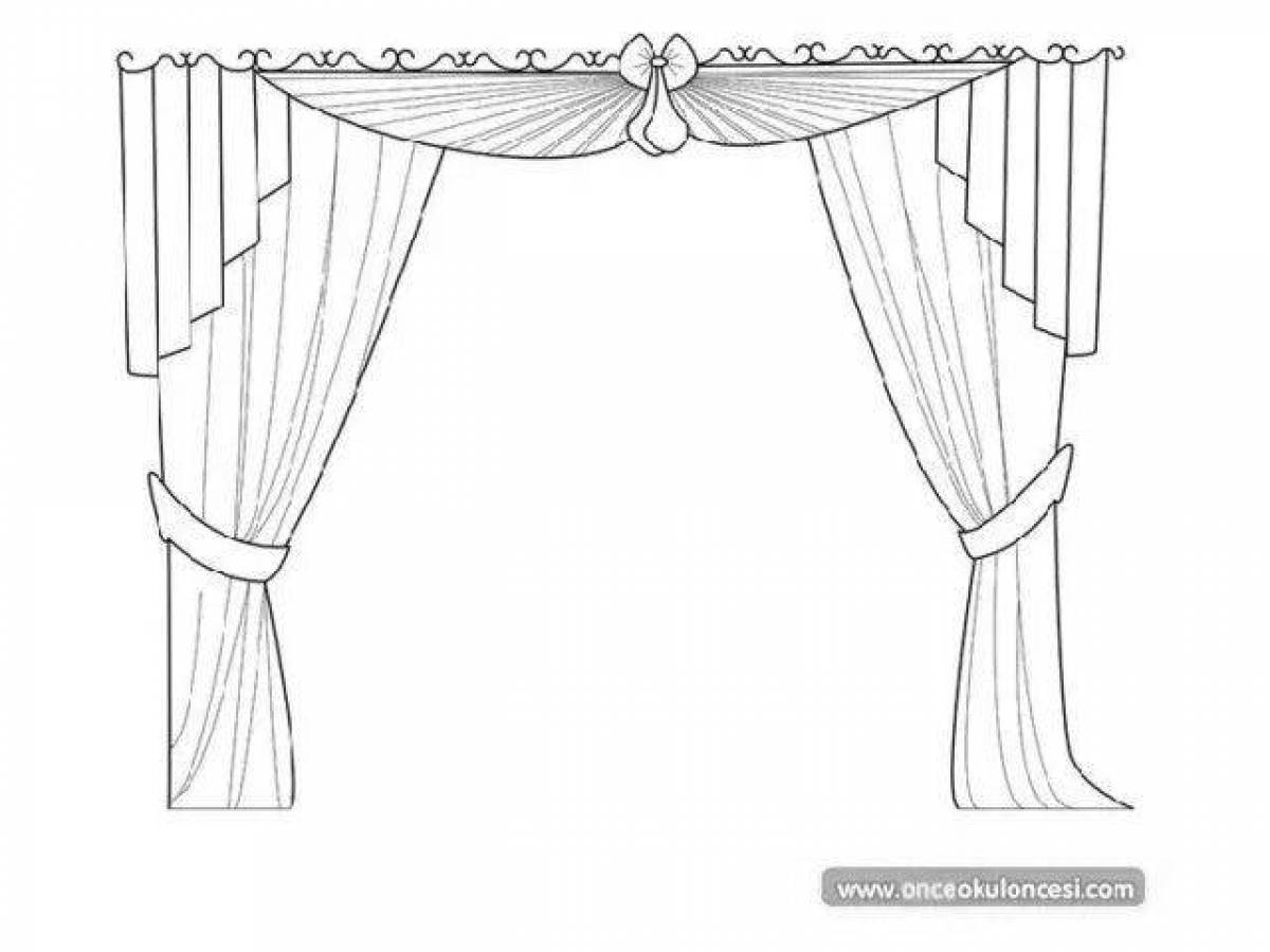 Bright scene coloring page