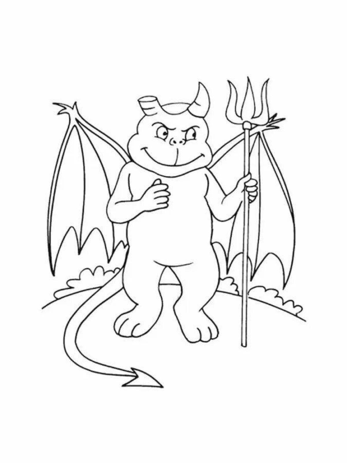 Scary devil coloring book