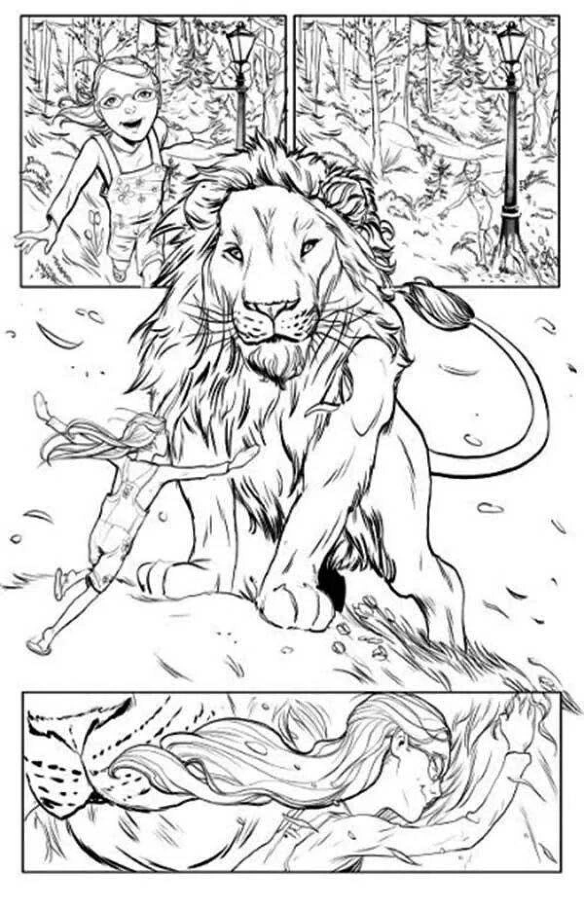 Playful narnia coloring page