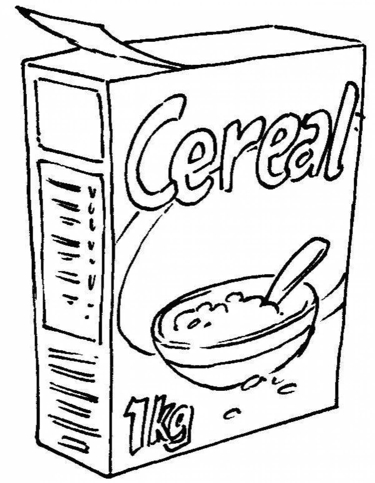 Fancy cereal coloring page