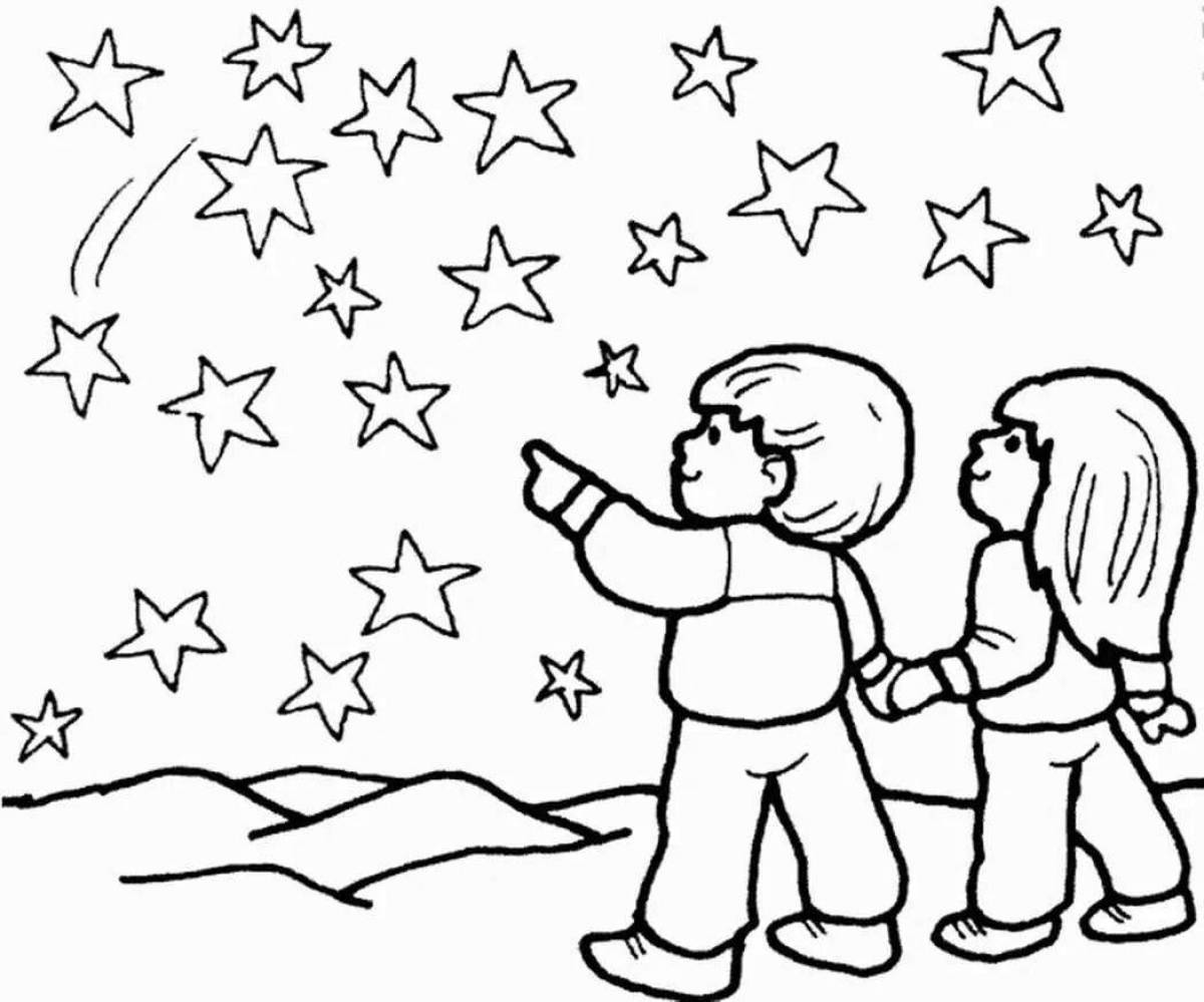 Violent starfall coloring book