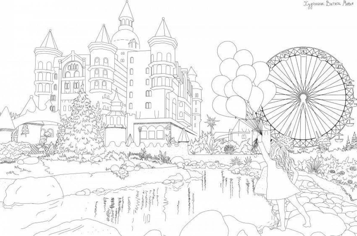 Coloring book striking Sochi