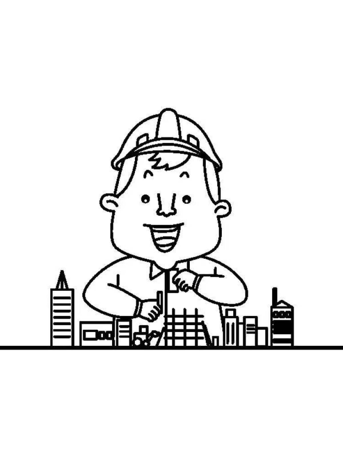 Detailed architect coloring page