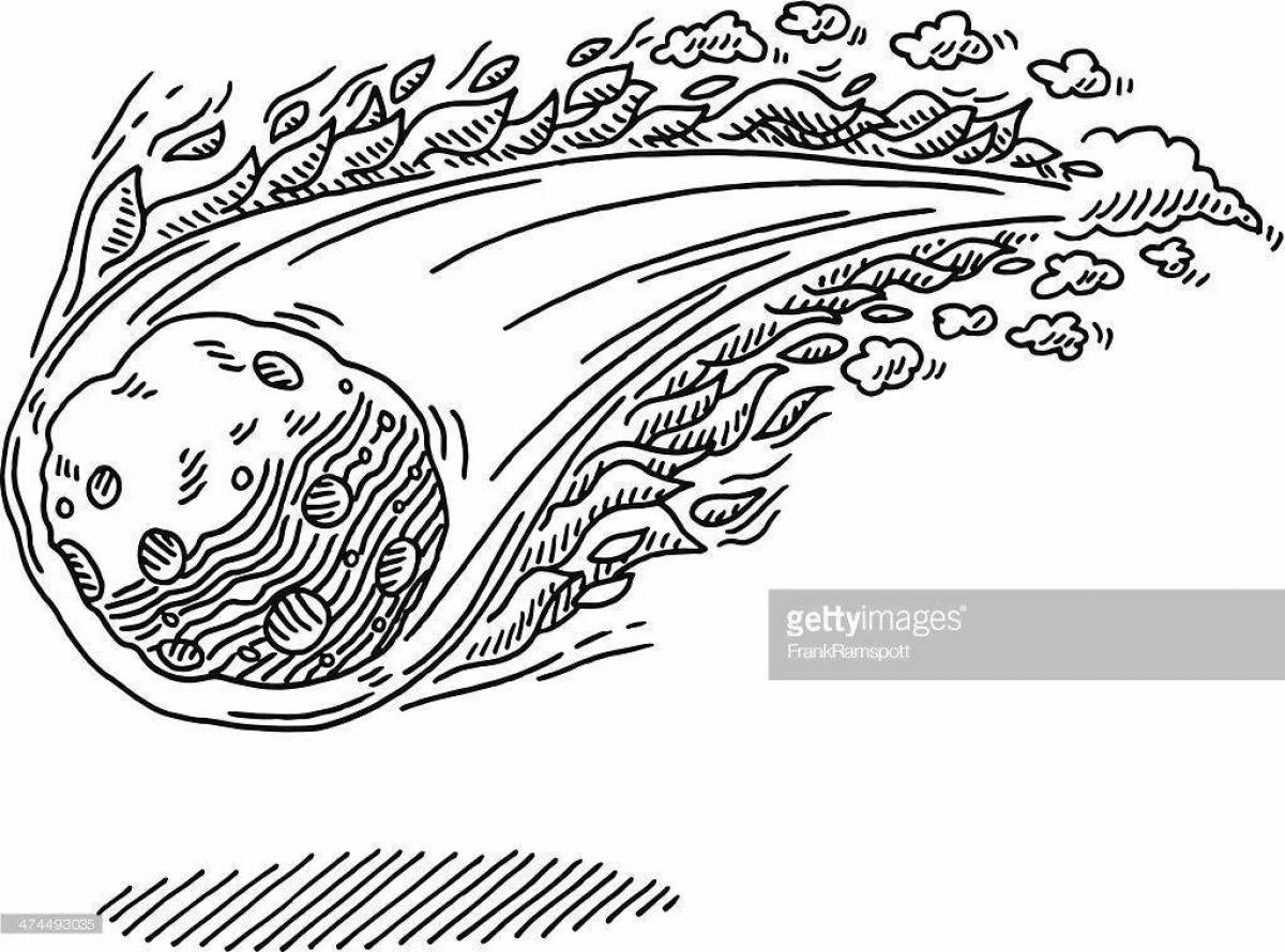 Раскраска величественный метеорит