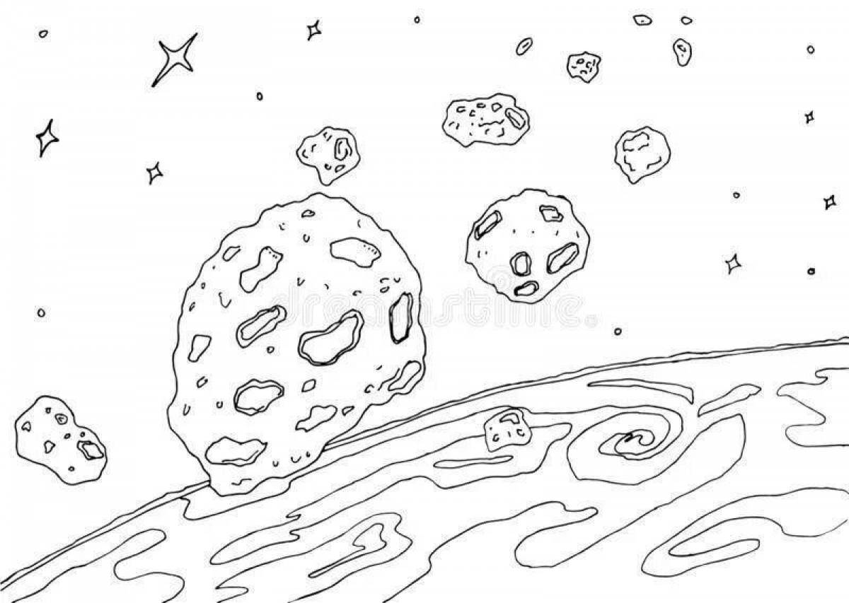Amazing meteorite coloring page