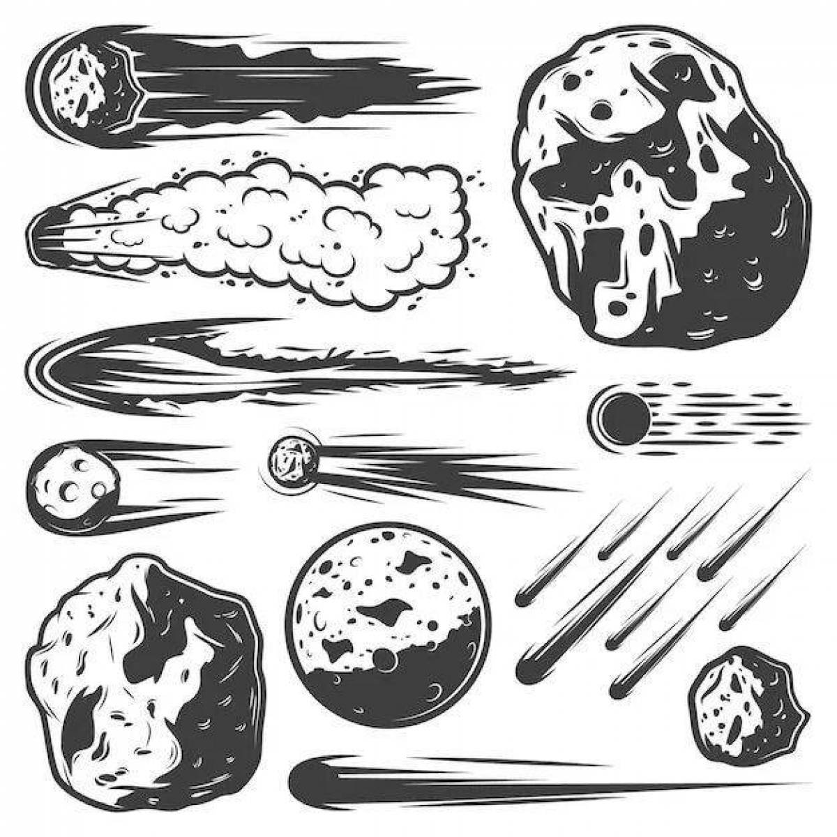 Gorgeous meteorite coloring page