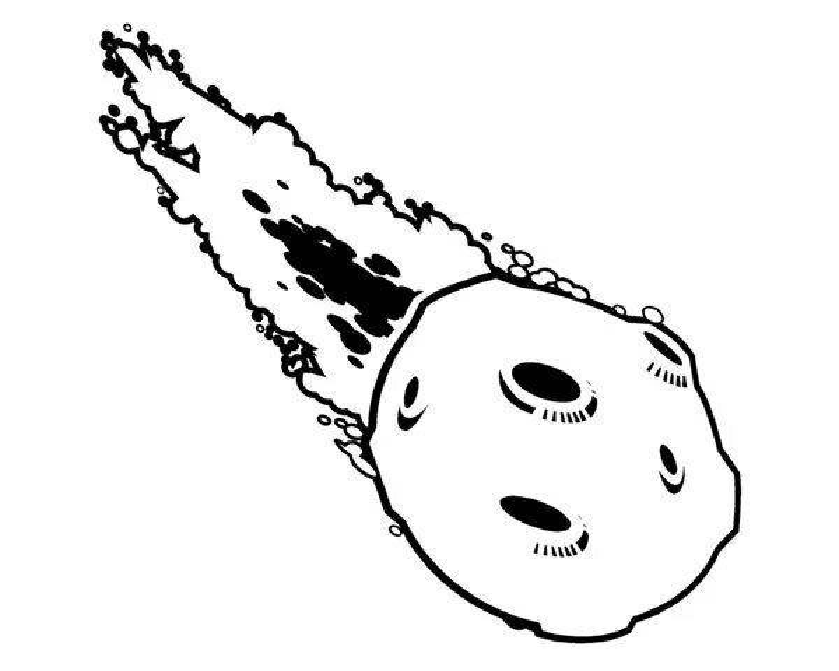 Впечатляющая страница раскраски метеорита