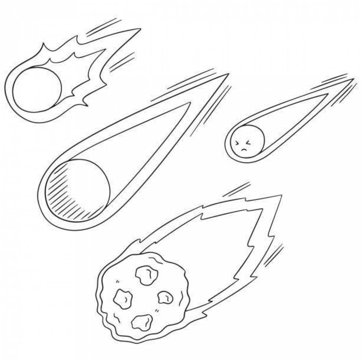 Coloring page dazzling meteorite