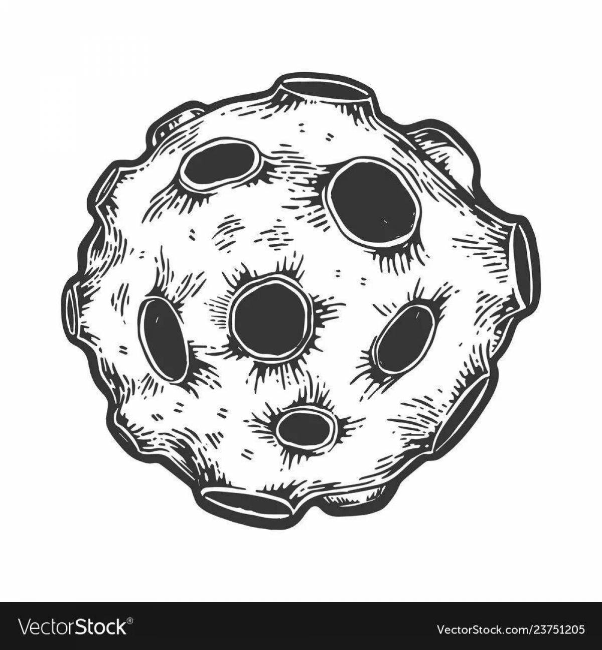 Glittering meteorite coloring page