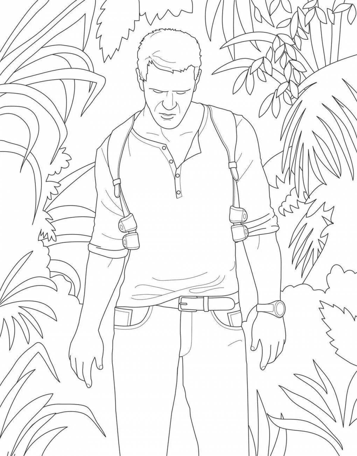 Uncharted adventure coloring book