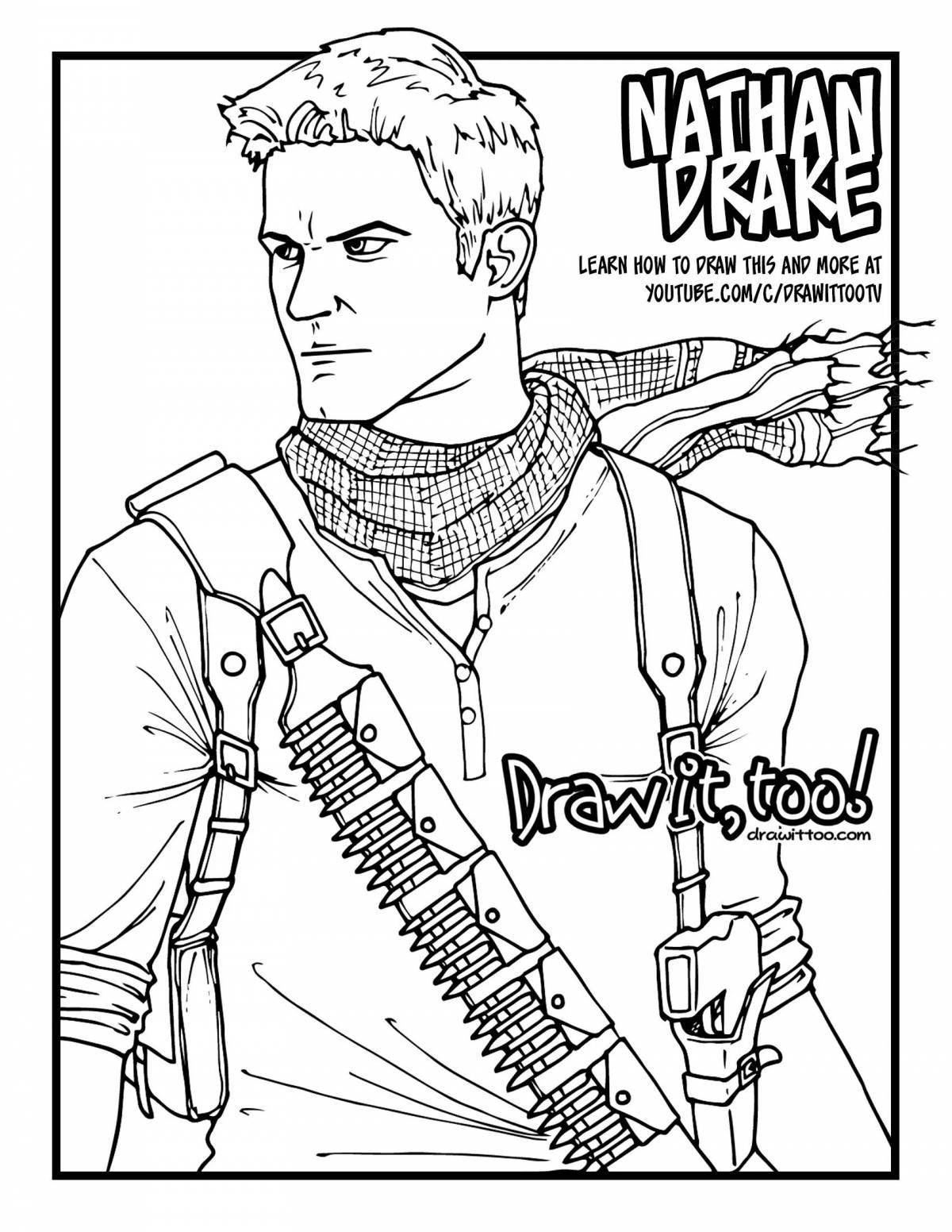 Playful uncharted coloring page