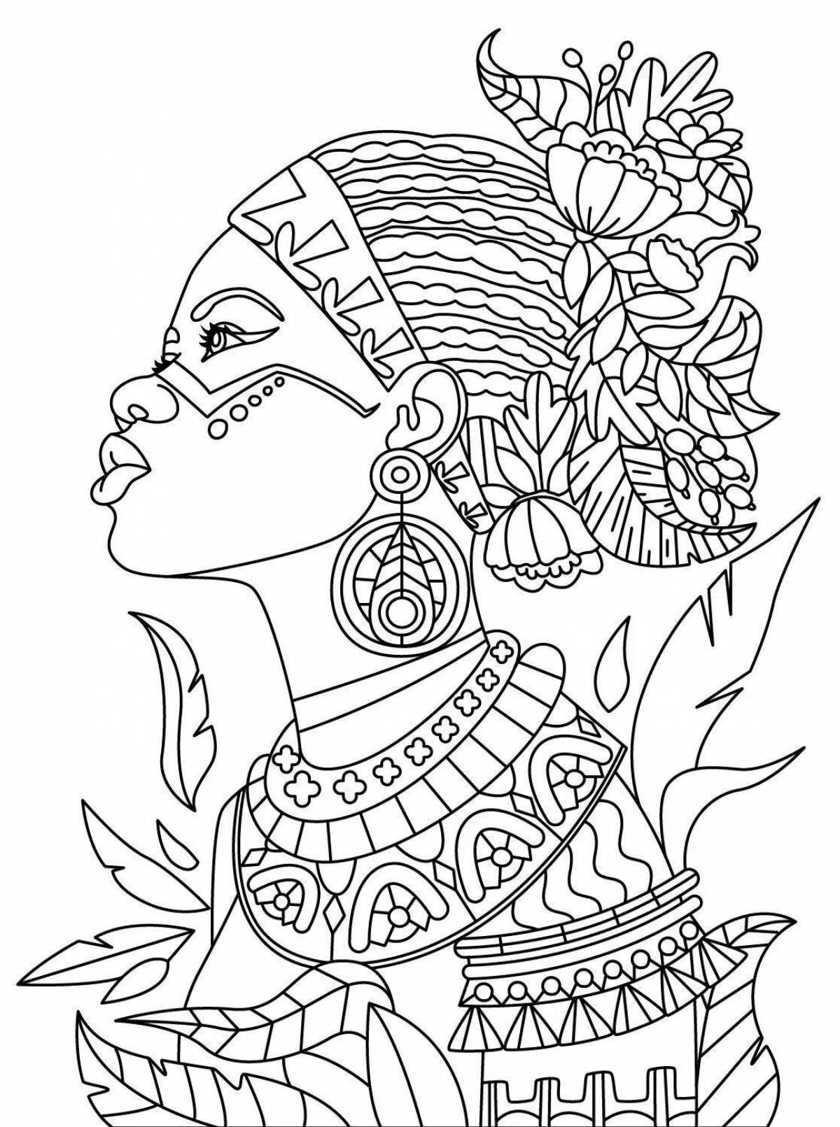 Exotic Indian coloring book