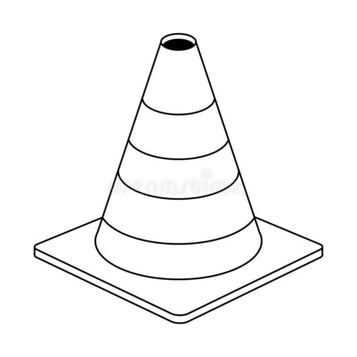 Страница раскраски «яркий конус»