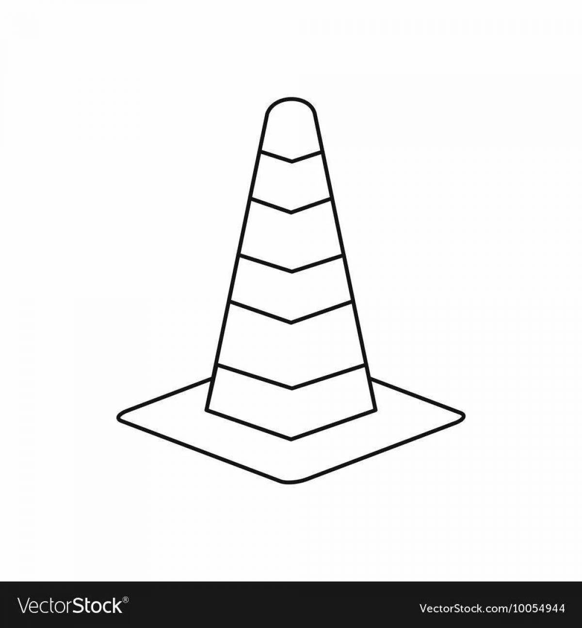 Playful cone coloring page