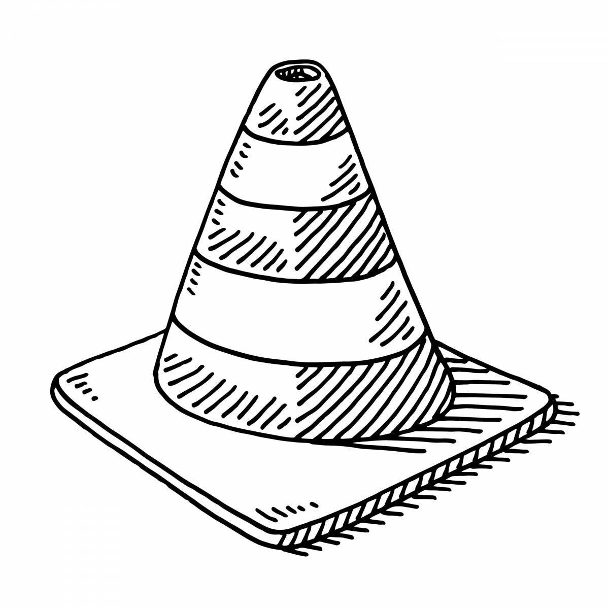 Luminous cone coloring page