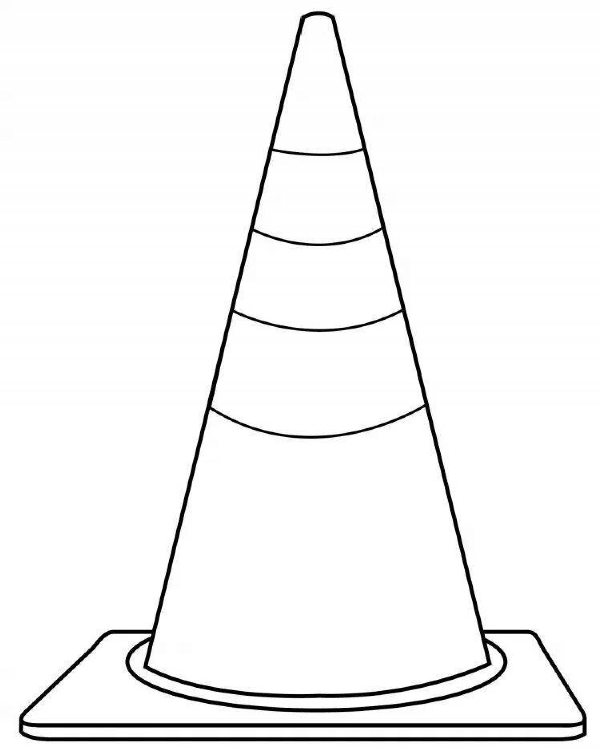 Glitter cone coloring page