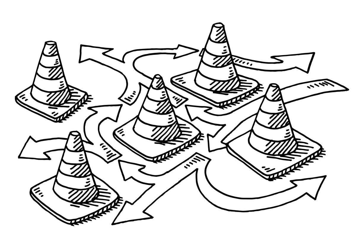 Amazing cone coloring page