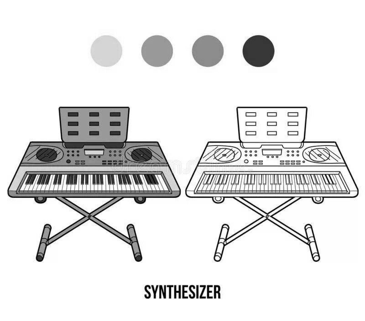 Colorful synthesizer coloring book