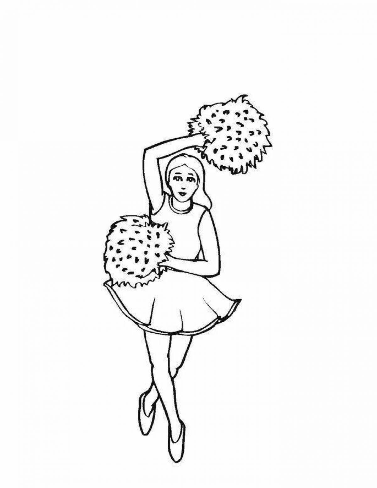 Colorful cheerleading coloring page