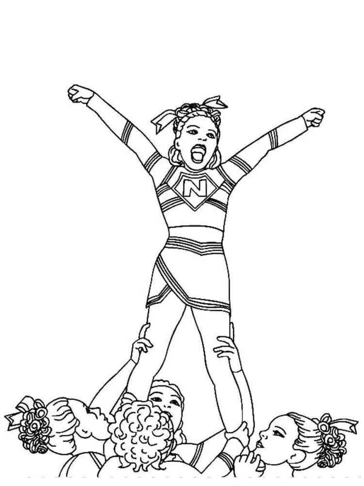 Joyful cheerleading coloring page