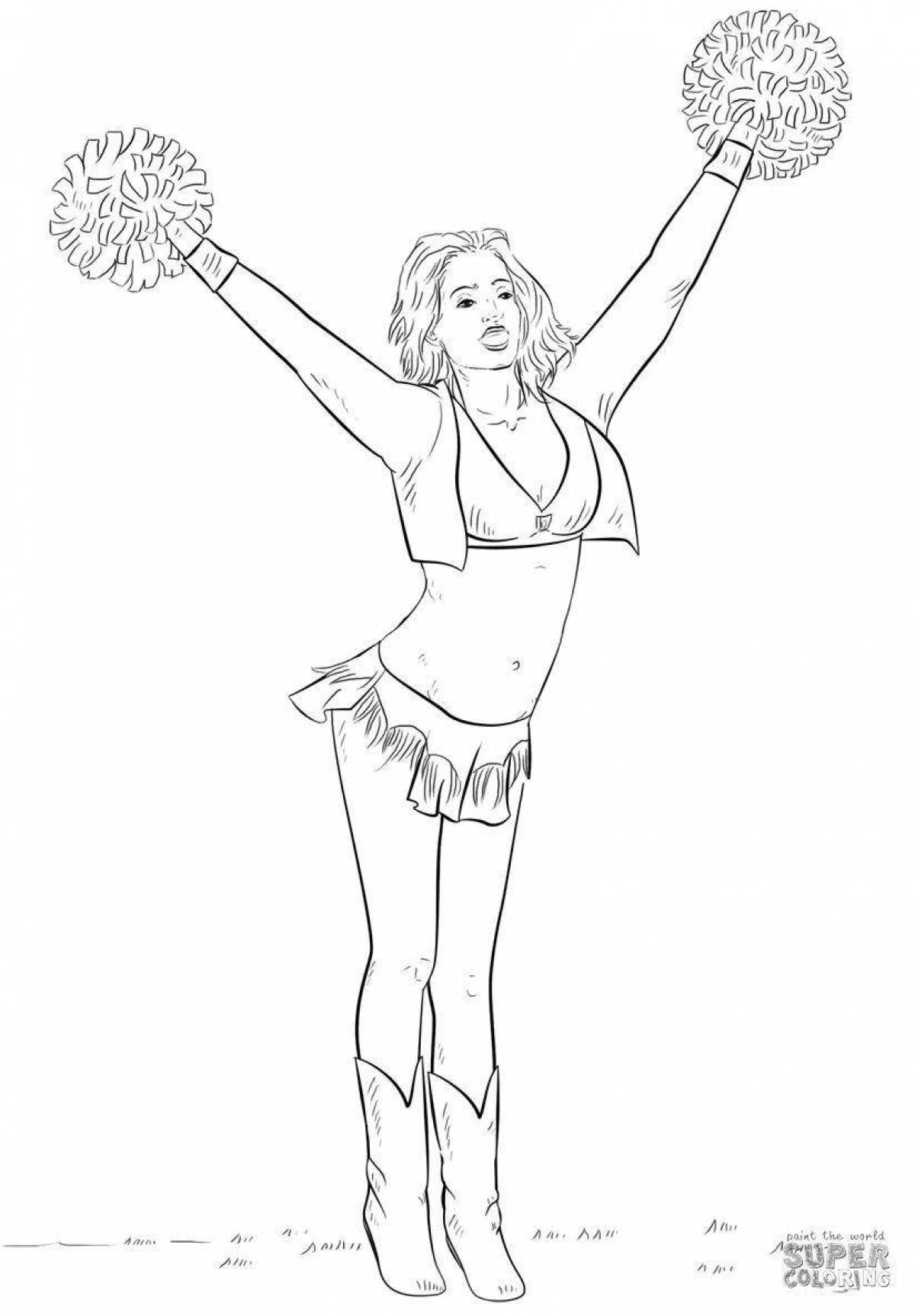 Cheerleading bright coloring page