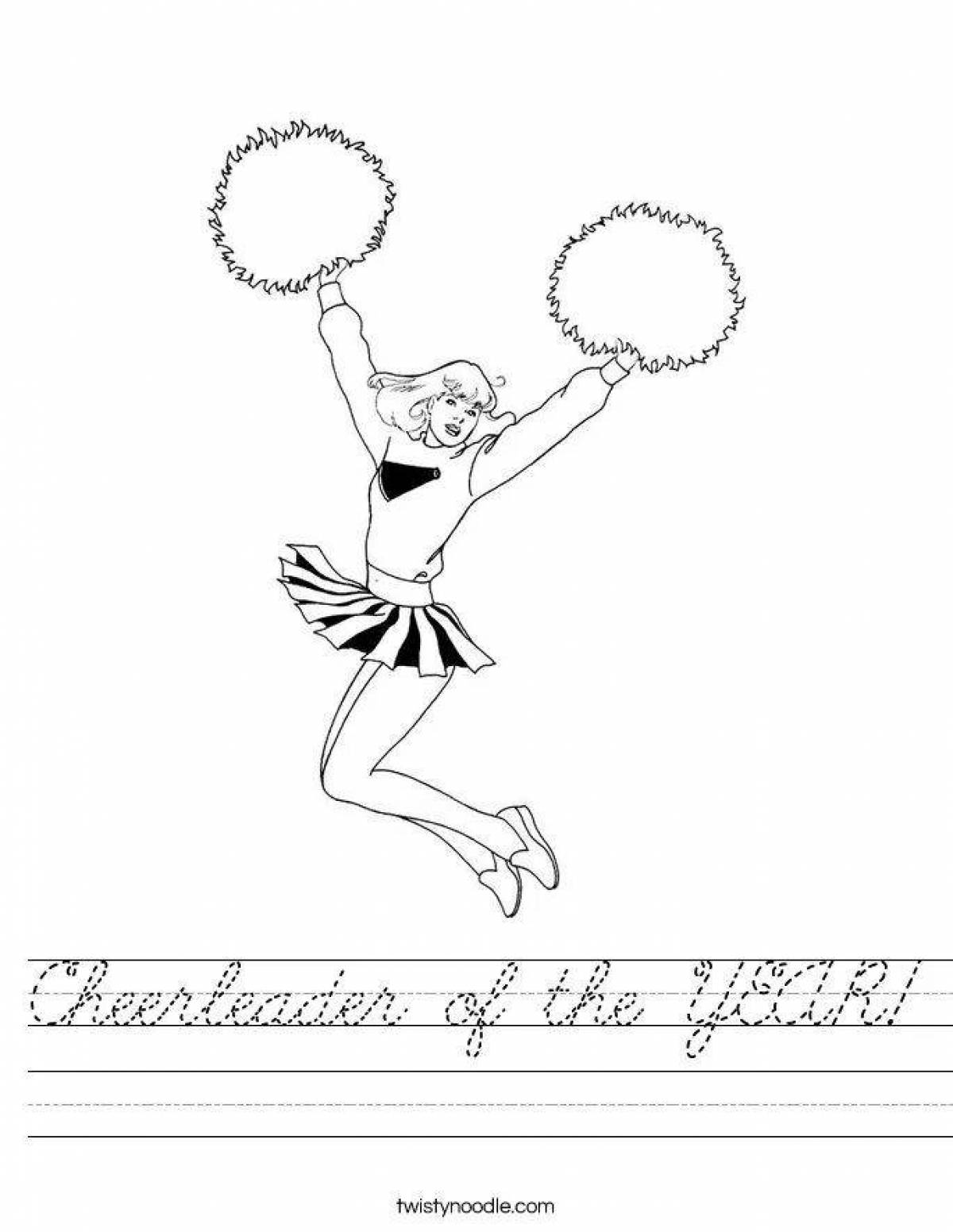 Exciting cheerleading coloring page