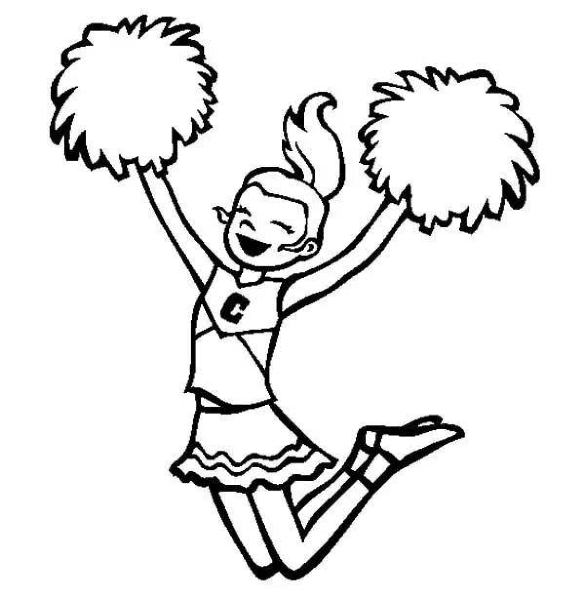 Holiday cheerleading coloring page