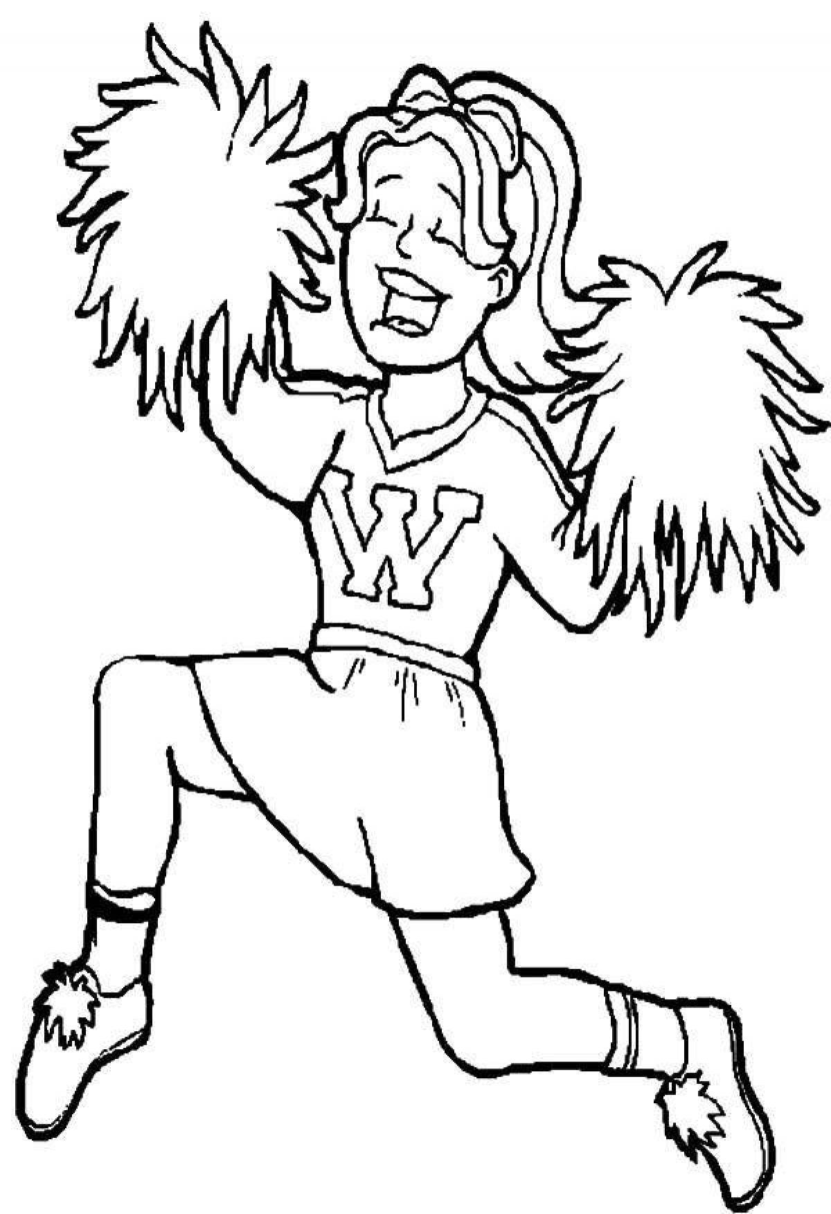 Playful cheerleading coloring page