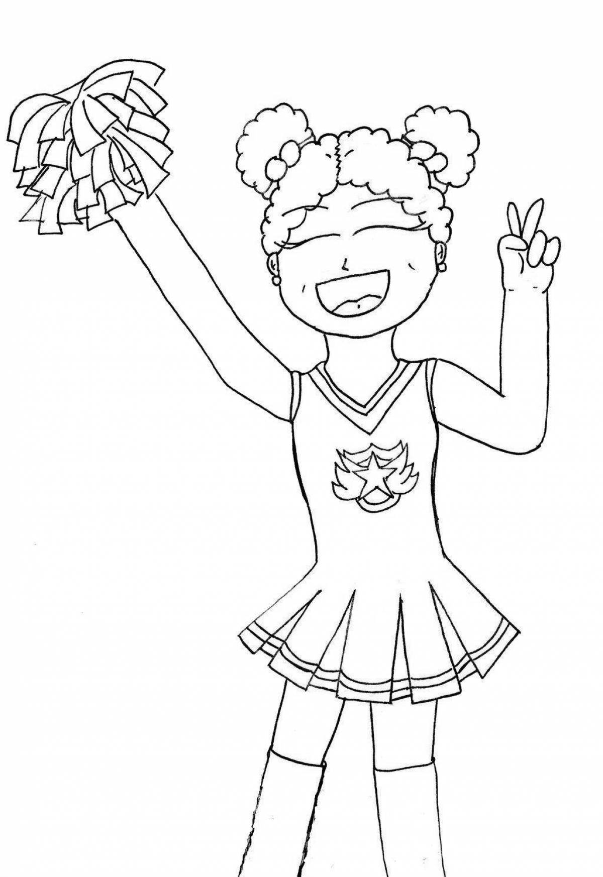 Cheerleading dynamic coloring page