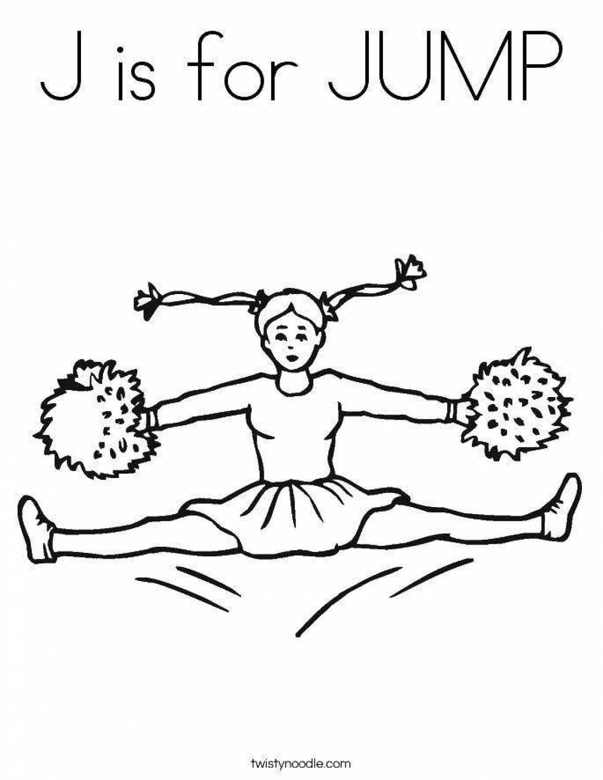 Glorious cheerleading coloring page