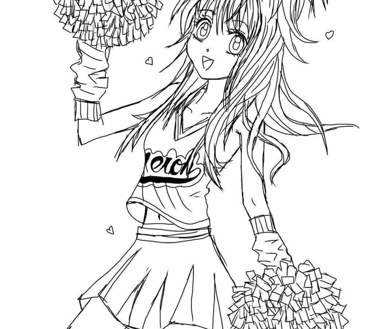 Radiant cheerleading coloring page