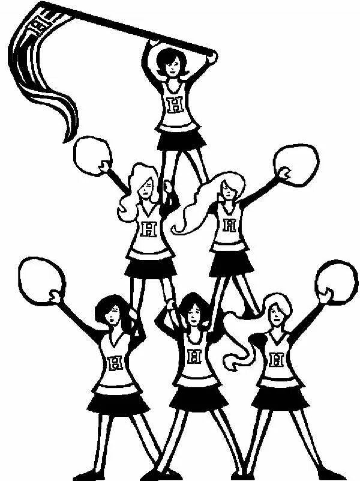 Violent cheerleading coloring page