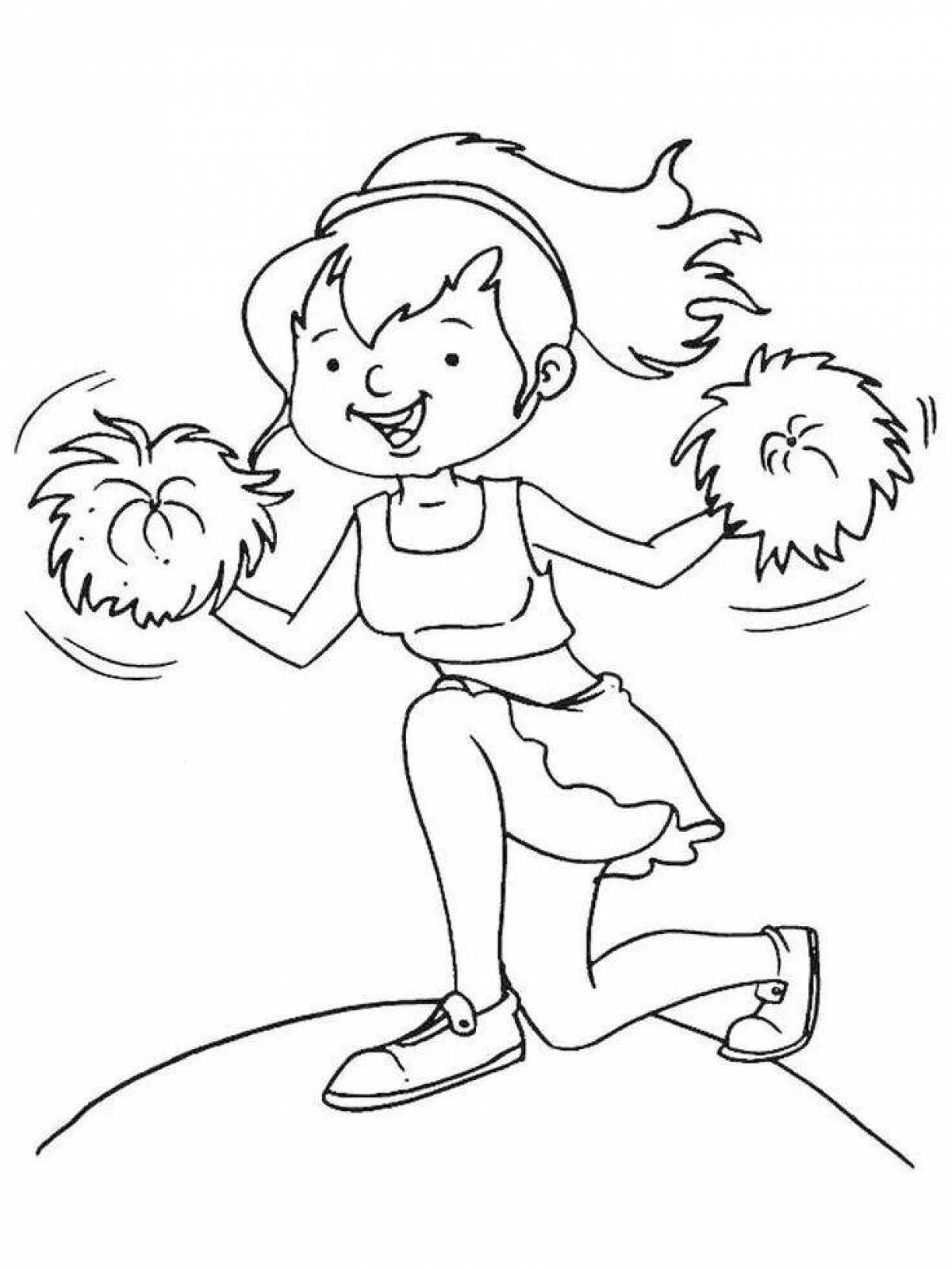 Great cheerleading coloring page