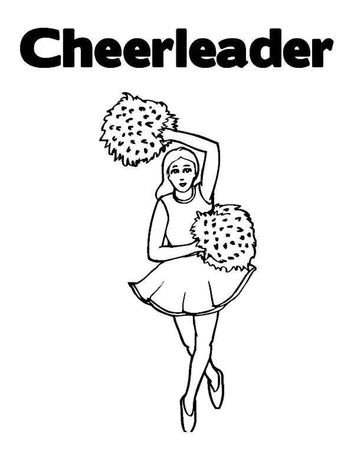 Glowing cheerleader coloring page