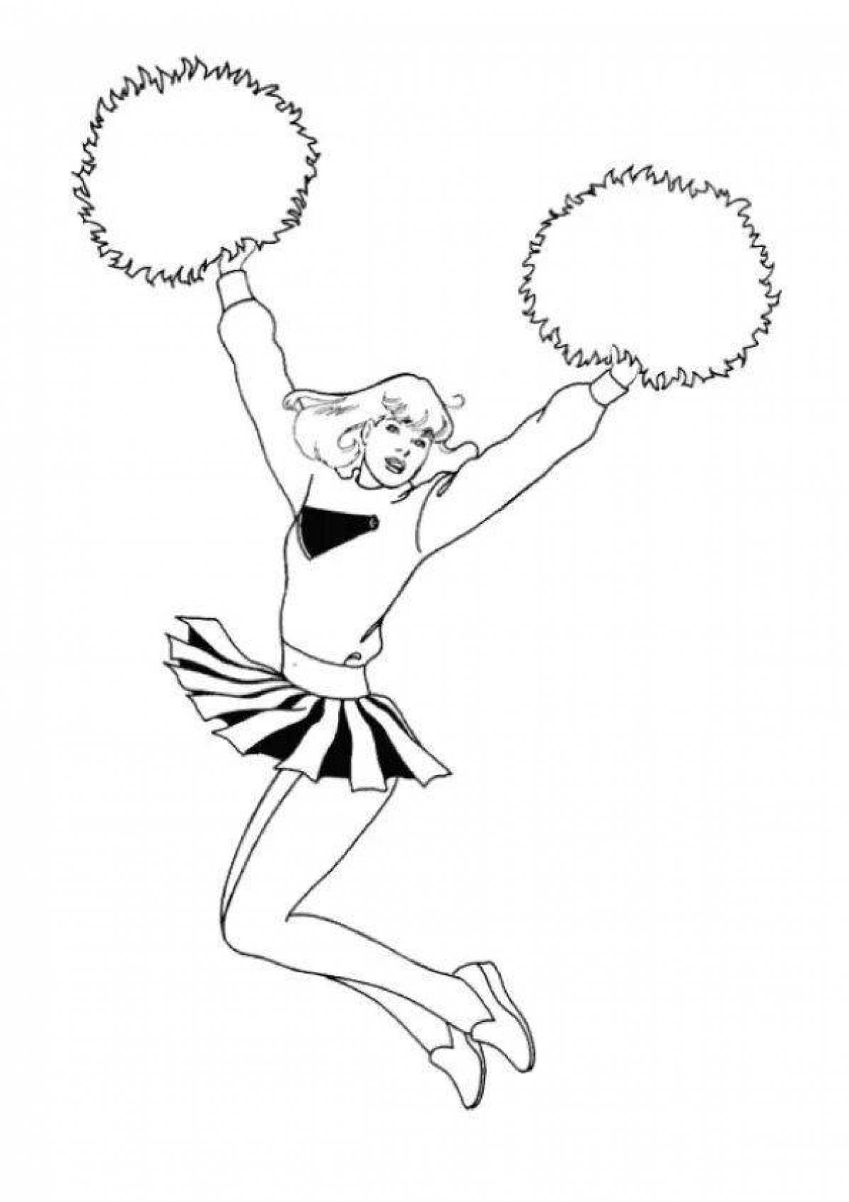 Exciting cheerleading coloring page