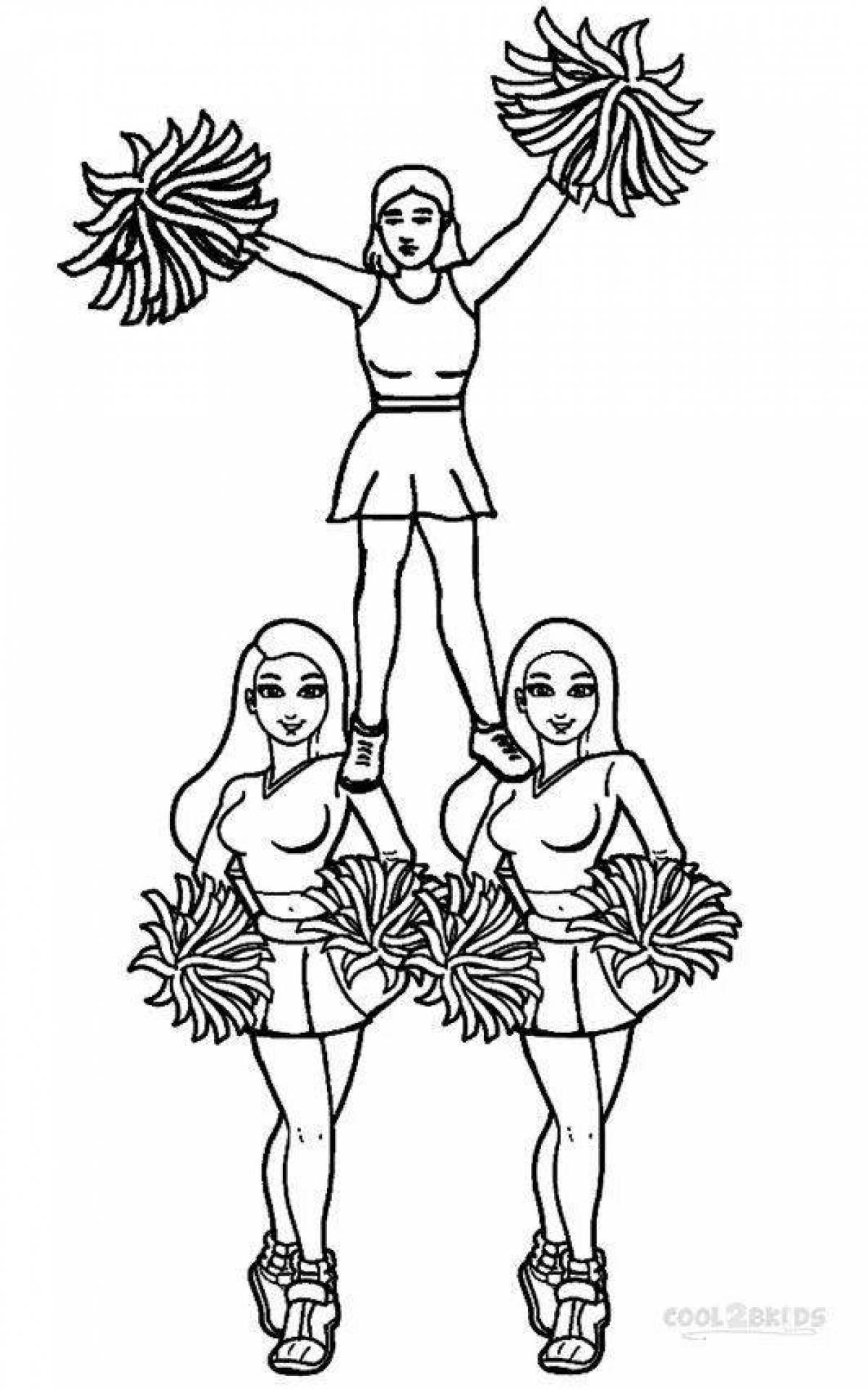Cheerleader dynamic coloring page